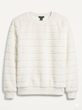 🔥NWT Cream Faux Fur Long Sleeve Sweater Large